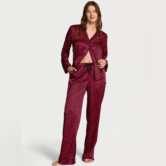 Victoria's Secret Other - NWT NEW COLOR EMBROIDERED VICTORIA'S SECRET Signature Satin Long Pajama Set